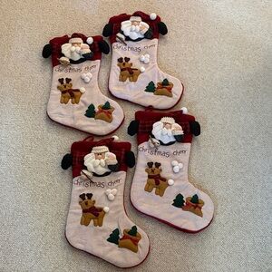 Set of 4 Christmas Cheer Holiday Stockings